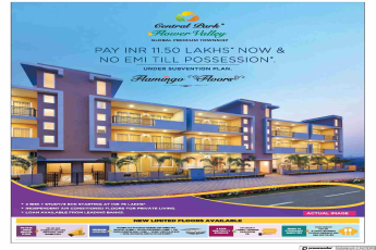 Pay Rs. 11.5 Lacs now and no EMI till possession at Central Park 3 Flamingo Floors in Sohna